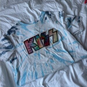 Kiss Blue and White Short Sleeve Tee